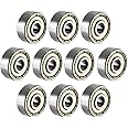 uxcell 624Z Deep Groove Ball Bearing Single Shield 60024, 4mm x 13mm x 5mm Chrome Steel Bearings (Pack of 10)