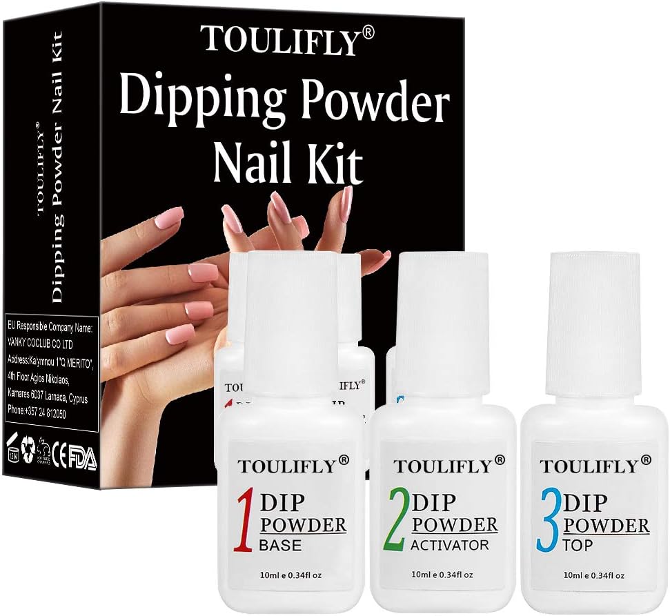 Nails Dipping Powder Set,Dipping Top & Base Coat and Activator,Dip Powder Nail Starter Kit,Nail