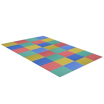 Homcom Tappeto Puzzle Gioco Per Bambini Cameretta 32 Pezzi In Eva Morbido Ecologico Atossico Colorato 6363cm