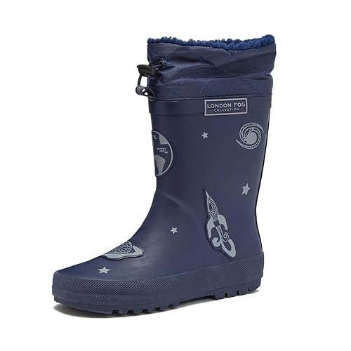 LONDON FOG Toby Boys' Insulated Waterproof Snow Boots Navy Blue