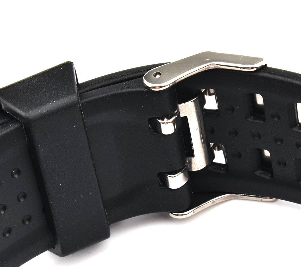 Oumosi - Orologio da polso da uomo, stile militare, con LED, digitale e analogico multifunzione, sportivo Red