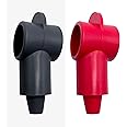 MGI SpeedWare 3/8" Stud Boot Covers for Battery Power Junction Blocks, Red and Black Pair (8-2ga)