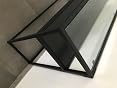 Table Console Relaxdays - Plateau Verre Trempé, Structure Métal Noir, Rangement Sous Plateau - 110x30x70,5 Cm