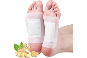 Hilph Deep Cleansing Foot Pads, Ginger Foot Pads, Natural Bamboo Vinegar & Ginger Powder Foot Pads for Promoting Sleeping, Relieving Fatigue and Deep Cleaning （20PCS