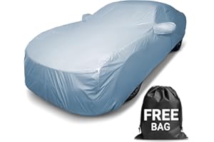 iCarCover 15-Layer Car Cover Waterproof All Weather | Premium Quality Car Covers for Automobiles 100% UV Protection, Mustang, Camaro, XK, 4-Series, M4, Supra, Thunderbird, Size C10 (See Size Chart)