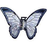 Cute Striped Butterfly Hair Clips,Acetate Hair Clip,Fancy Butterfly Claw Clips for Women,Black