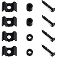 Metallor Guitar String Trees String Retainer Guides Compatible with Strat Tele Style Electric Guitar Bass Parts Replacement Pack of 4pcs with Mounting Screws Black.
