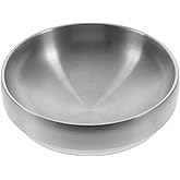 CALLARON 7.4" Stainless Steel Serving Bowls - 34oz Large Pasta, Ramen, Vegetable Salad, Kitchen Soup, Mixing Bowls for Cooking Baking - Silver, Dishwasher Safe