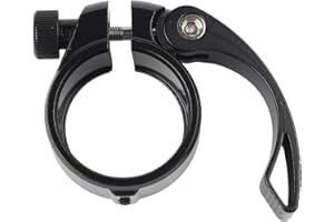 38mm Bicycle Seatpost Clamp Quick Release Aluminum Alloy Folding Bike Seat Tube Collar Black 1.5 Inch Anti-Slip Tool-Free Ins