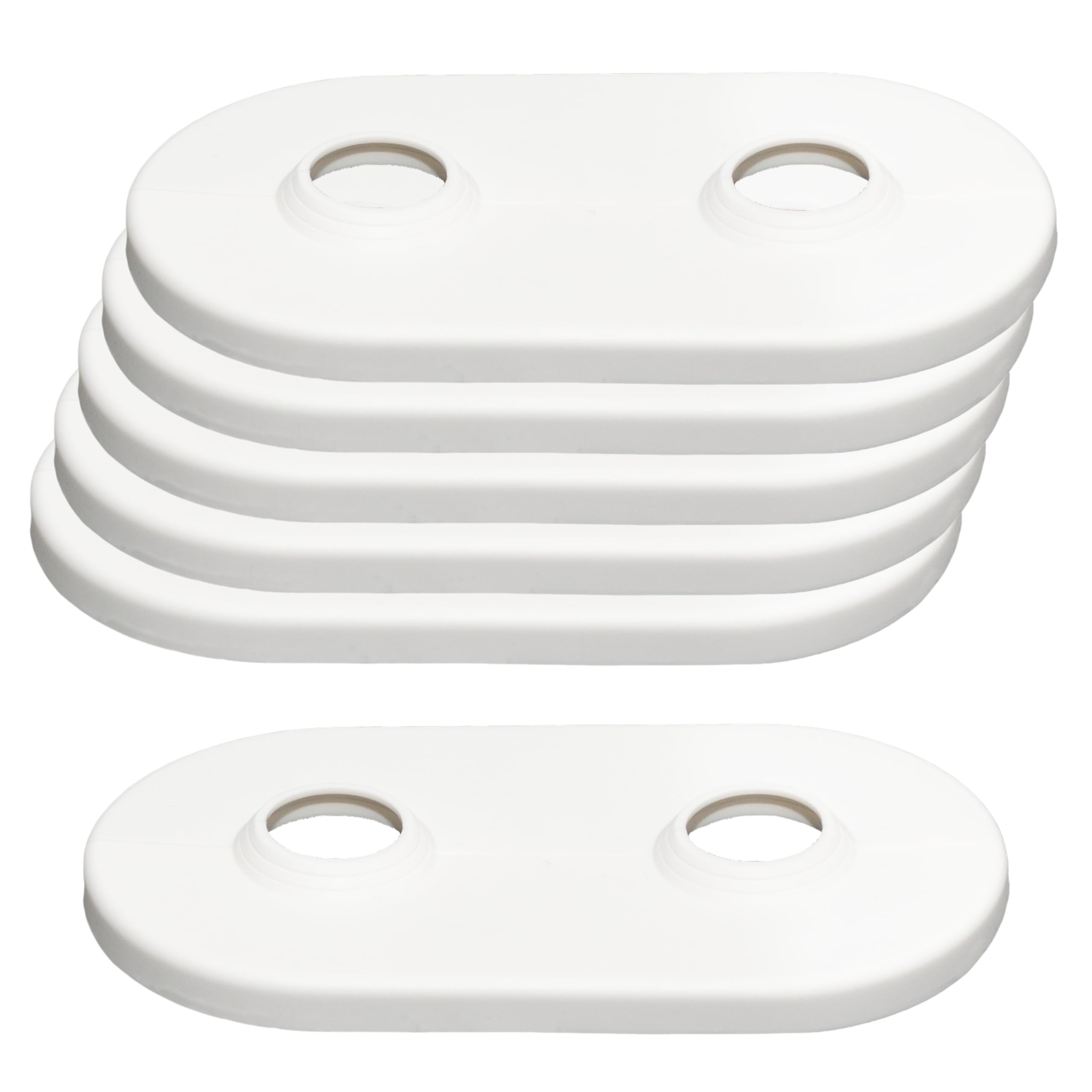 Spoddy Double Heating Pipe Rosette (15-22mm, Plastic) for Radiators, 6 Pieces - Quick Click Installation & Hide Unsightly Pipes