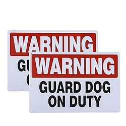 dojune-2 Pack No Trespassing sign Guard Dogs On