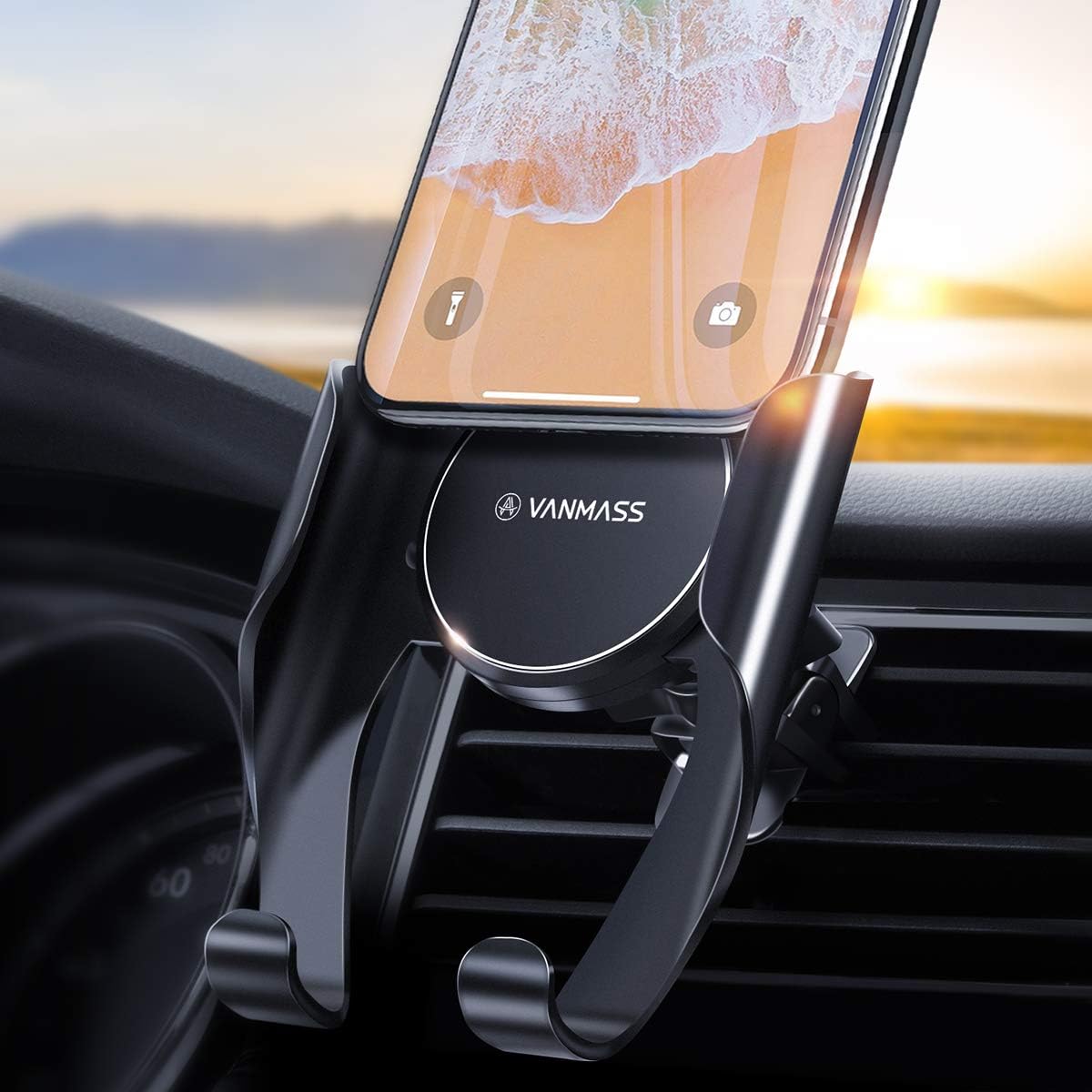 VANMASS Universal Car Phone Mount, 0.5s Slide in & Out with Memory