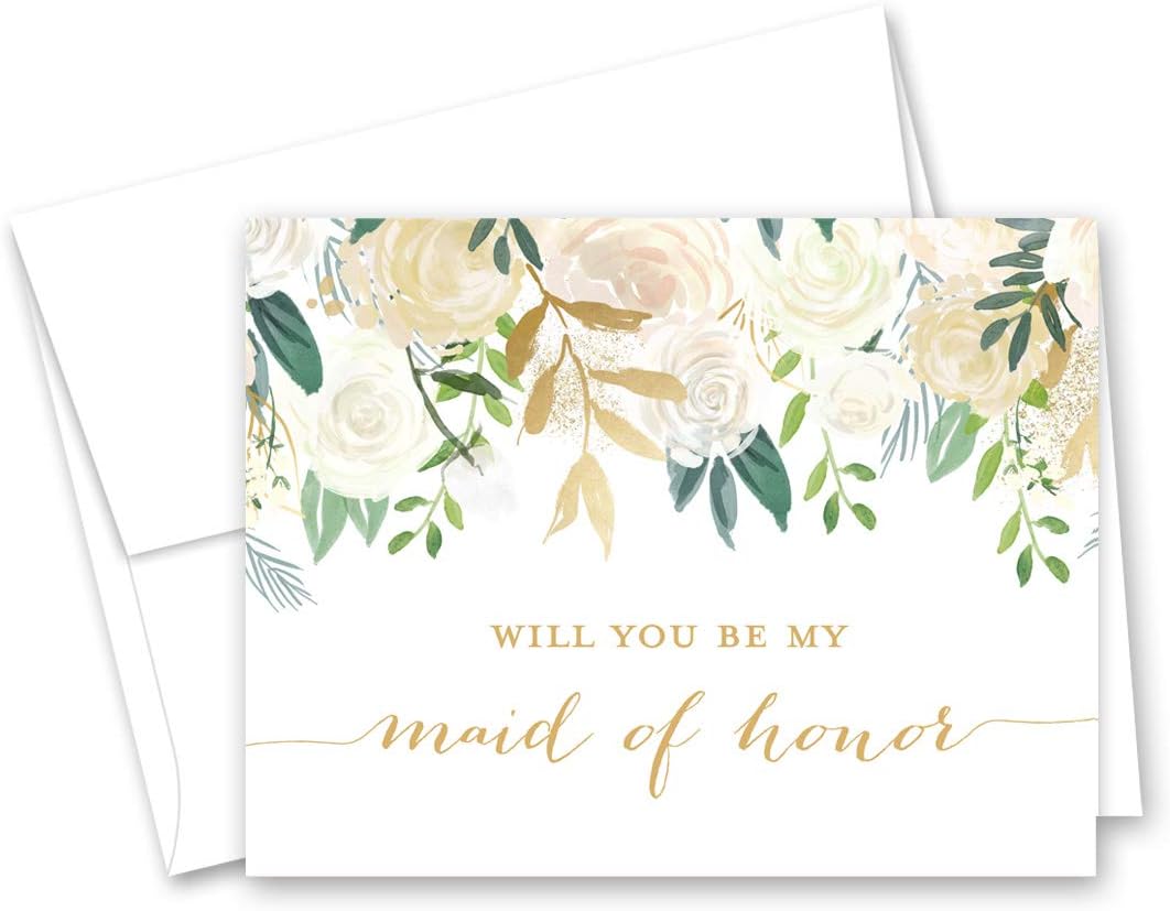 Maid Of Honor Proposal Printable Bachelorette Floral Wedding Will You 