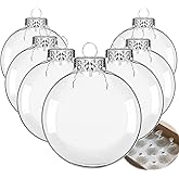 Clear Glass Christmas Ornaments, 3.15 inch DIY Christmas Ornaments Balls, Glass Ornaments for Crafts Fillable - 12 PCS