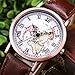 Top Plaza Unisex Roman Numerals World Map Watch Antique Bronze Case Brown PU Leather Band Quartz Watch
