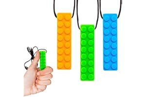 GAFLY THERAPEUTICS Gafly BPA Free (3 Pack) Chew Necklaces for Sensory Kids Integration with Autism and ADHD - Large Chewy Necklace Sensory for Oral Motor, Simulation & Biting Needs - Durable Food Grade Chewing Necklace