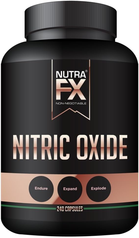 NutraFX Nitric Oxide Booster Supplement with L Arginine, L Citrulline, Beta Alanine and