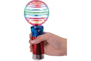 FLASHING PANDA 5-Pack Meteor Storm Flashing Spinner Wand LED Light Up Magic Ball Changing Pattern Novelty Orb Sensory Wand Party Favor Special Needs