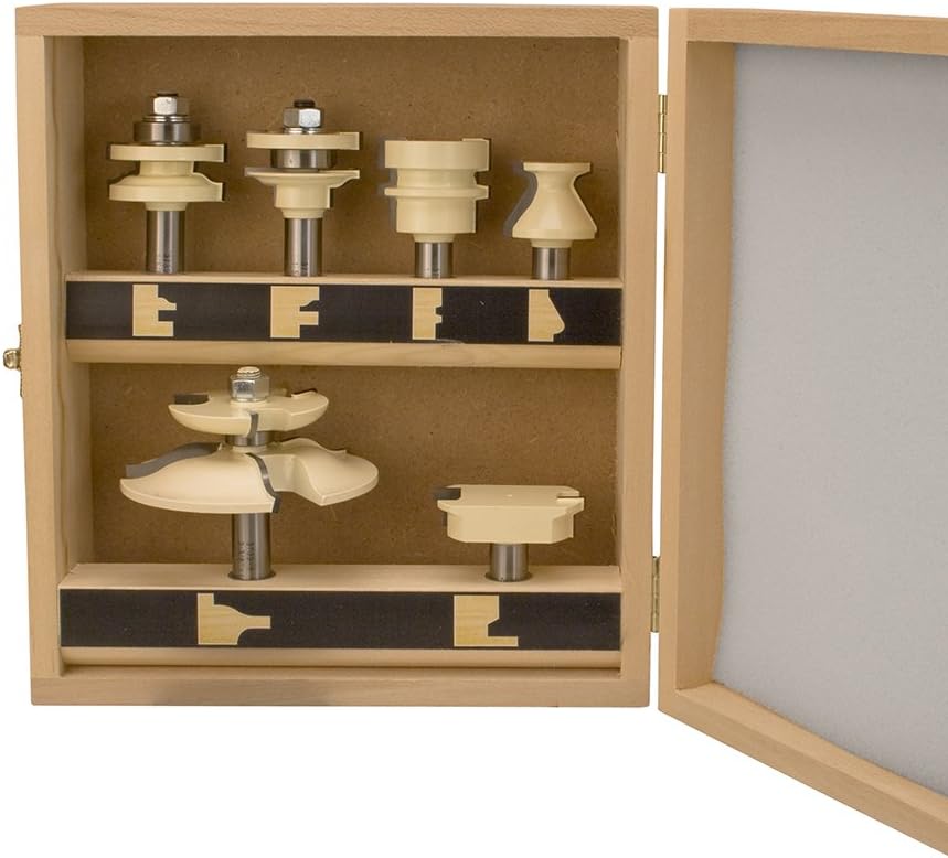 Makers Router Bit Set 3 Wing Raised Panel Bit Set 6 pc Set