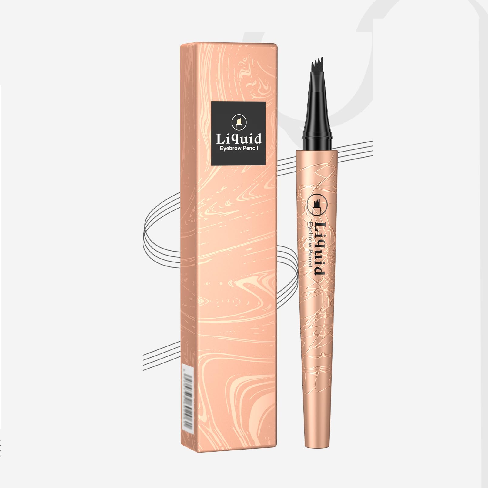 Vawolecy Waterproof Eyebrow Pencil, Natural Makeup Fine Stroke Magic Eyebrow Pencil with 4 Micro-Fork Tip for Women Hair-Like Defined Brows