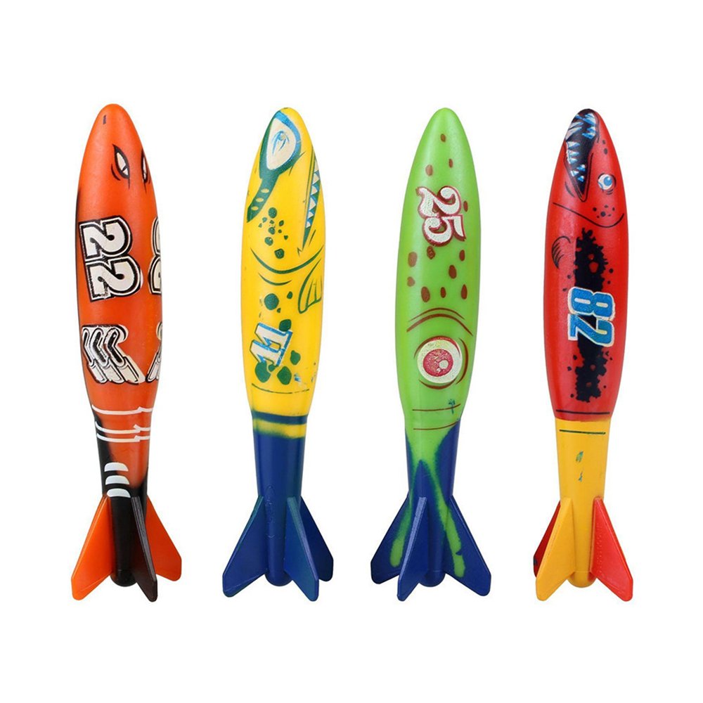 Newin Star 4pcs Swimming Diving Torpedo Toy for Pool Use Gliding