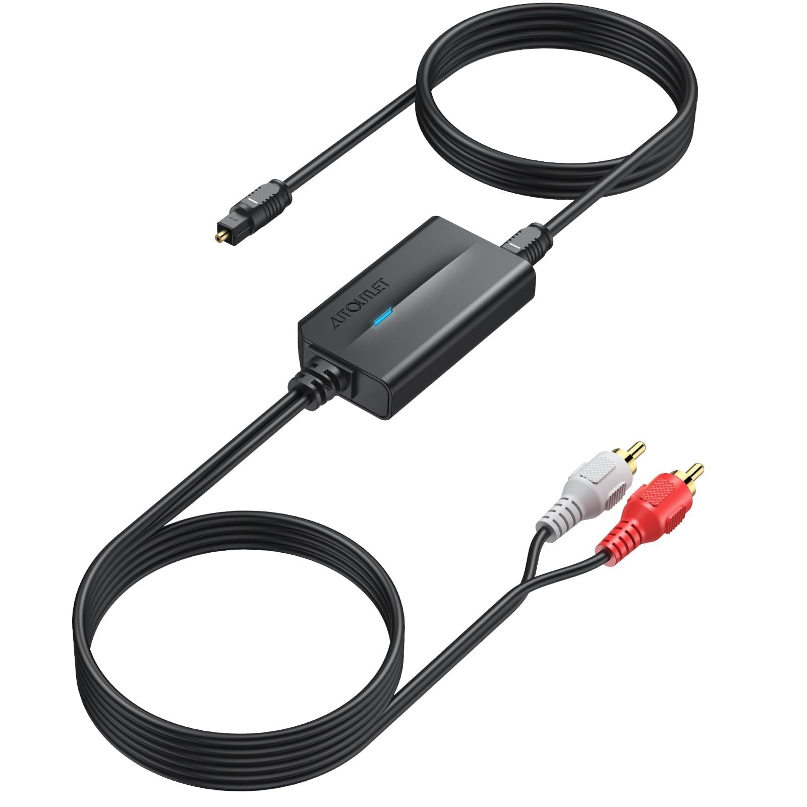 Photo 1 of AUTOUTLET RCA to Optical Converter - 48Khz, Analog to Digital Audio Converter with Built-in 1.1m RCA Male Cable for Record Player, Turntable, CD Players