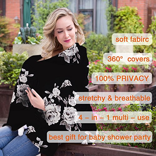Nursing Breastfeeding Cover Scarf-Organic Cotton Baby Car Seat Canopy, Shopping Cart, Stroller, Car seat Covers by Metplus - Thumbnail 4
