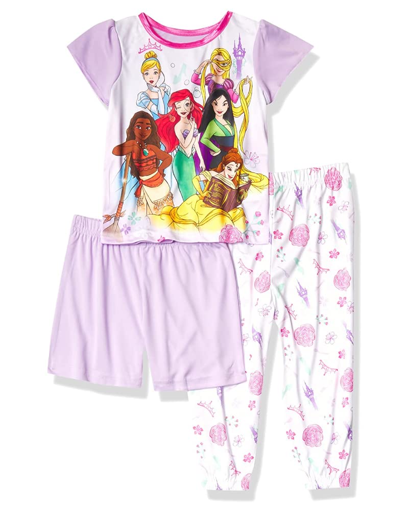Disney Girls' Princess 3-Piece Loose-Fit Pajamas
