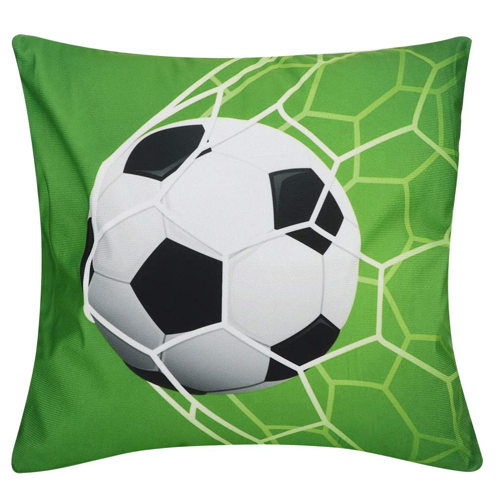 Cikonielf 2Pcs Sofa Pillow Case, Sports Ball Pattern Cushion Cover Polyester Couch Sofa Pillow Case Pillowcase for Home Decoration(Football)