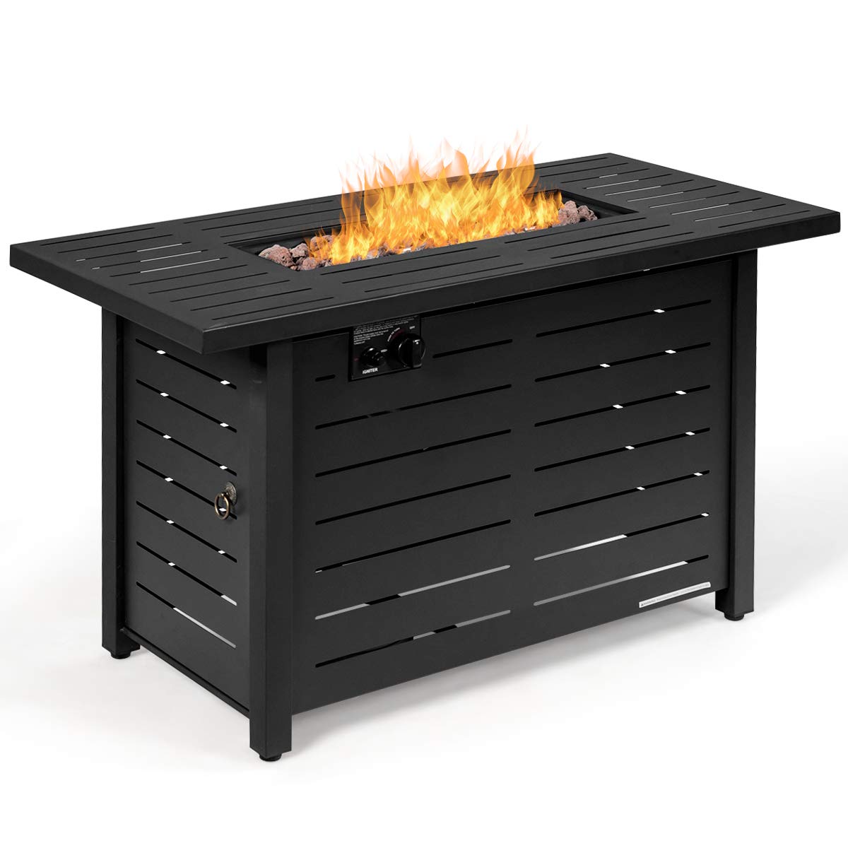 Giantex Propane Fire Pit Table, 42 Inch 60,000 BTU Rectangular Gas Fire