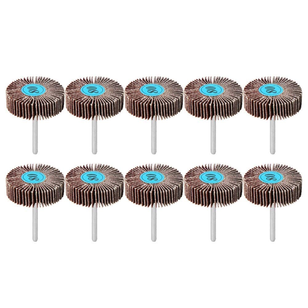 10pcs Aluminum Oxide Sanding Flap Wheels Abrasives Grinding Flap Disc for Dremel Rotary Tool