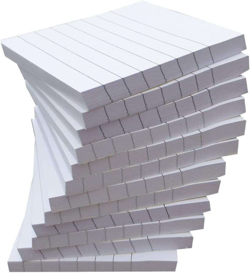 Creatiburg Sticky Note Lined White 3 x 3 Inches 12 Pads