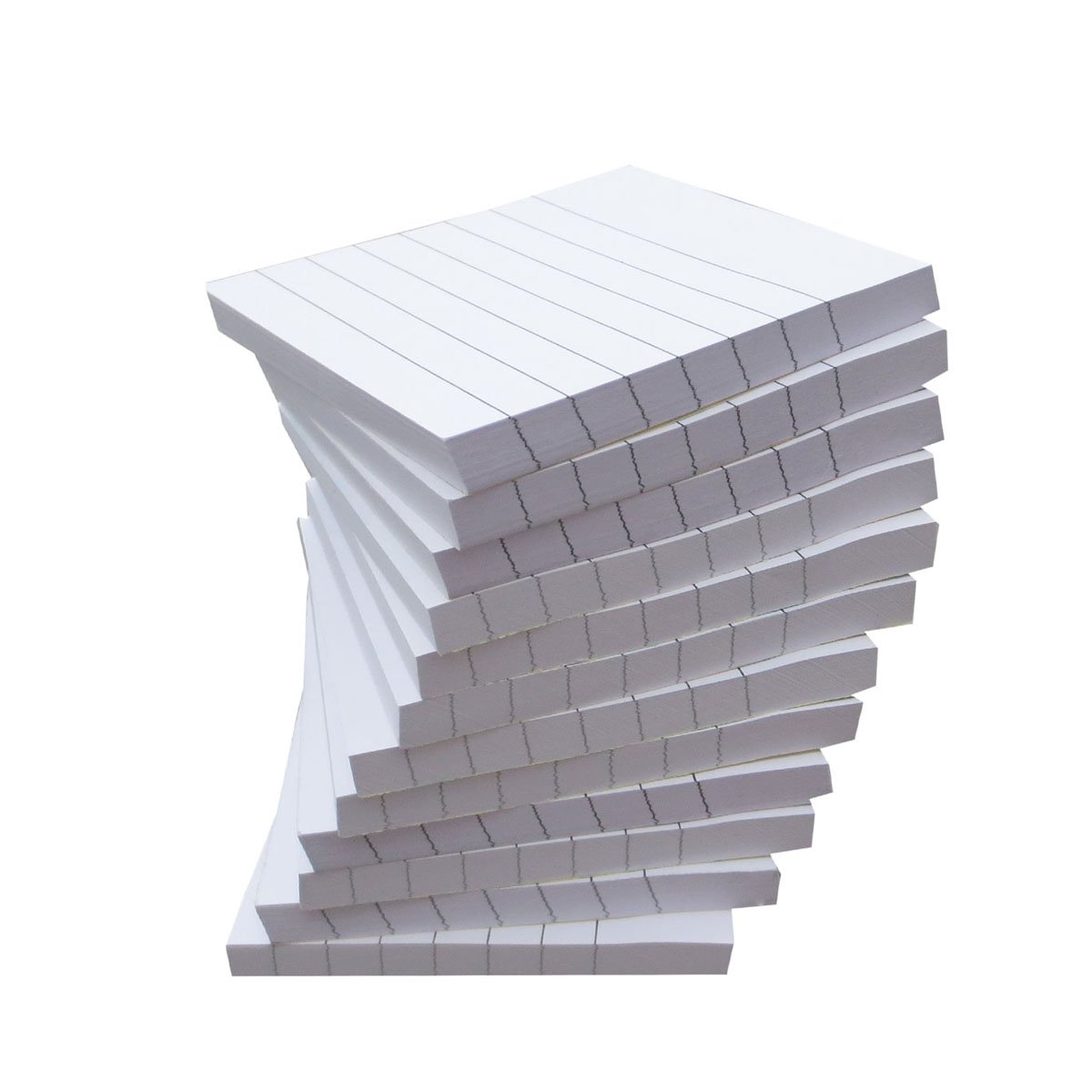 Creatiburg White Sticky Notes Lined 3x3 inches 12 Pads/Pack 100 Sheets/Pad White Self-Stick Note Pads with Lines, Easy Post Individually Wrapped Carton Packaging, Office Supplies School Gift Set