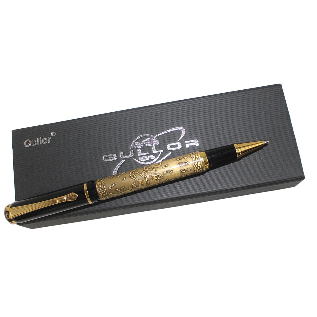 Gullor Chinese Roller Ball Pen with Gift Box - Bronze
