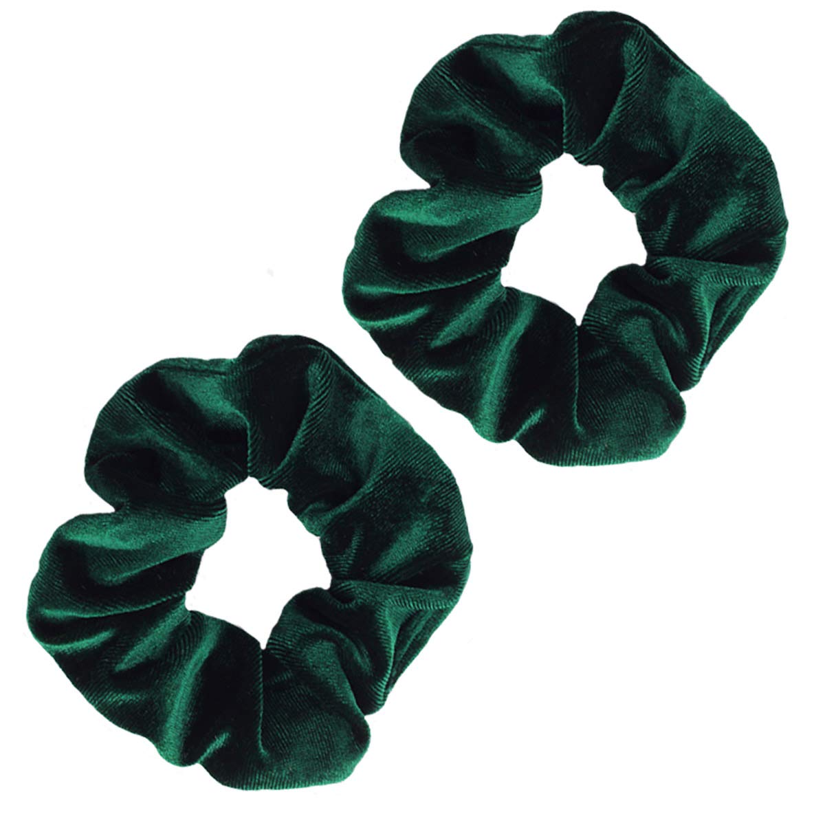 Guvass 2 Pack Hair Scrunchies Green Velvet Elastics Scrunchy Bobbles Soft Hair Bands Hair Ties for Women (Green)