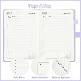 Thboxes Academic Diary 2026-2027 A5 Day A Day Purple Leather PU 8.3x5.5 view 4