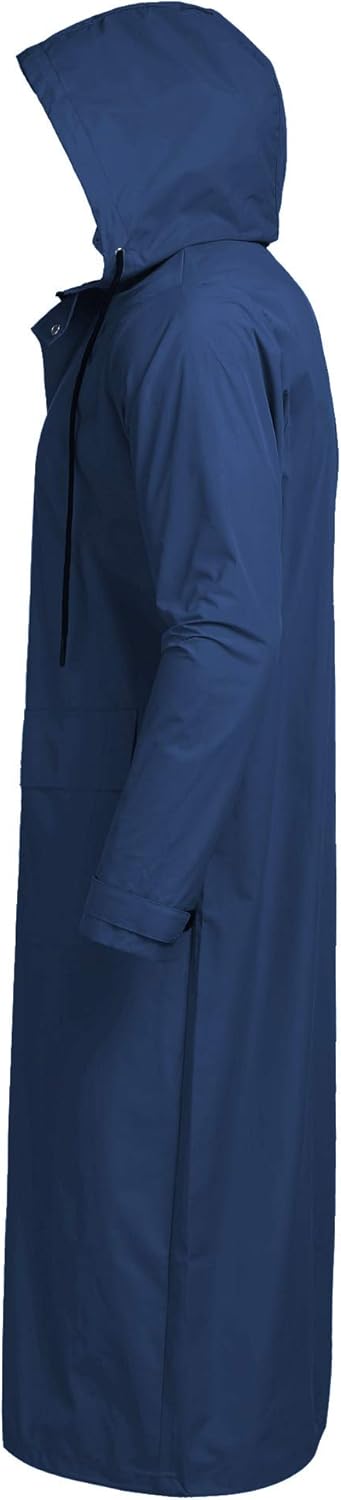COOFANDY Men's Rain Jacket with Hood Waterproof Lightweight Active Long Raincoat: Clothing