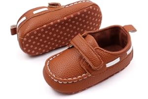 Uineky Infant Baby Boys Girls Leather Loafers Dress Shoes Newborn Oxford Flats Casual Moccasins Slip-On First Walking Boat Shoes