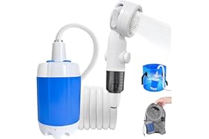 SILANIT Portable Shower for Camping, Rechargeable Portable Camping Shower Pump with USB-C, Camp Shower with 3 Spray Modes, Outdoor Shower Kit for Camping, RV, Travel, Pet Bath, Watering Plants (+ Mesh Bag)