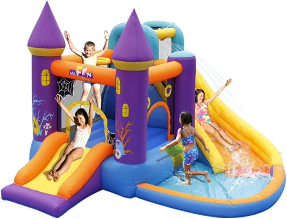 Bouncy Castles Sports Toys Outdoor Home Children's Inflatable Park Boy And Girl Playground Children's Slide Indoor Bounce Bed Toy Folding Trampoline (Color : Color, Size : 350 * 315 * 210cm)