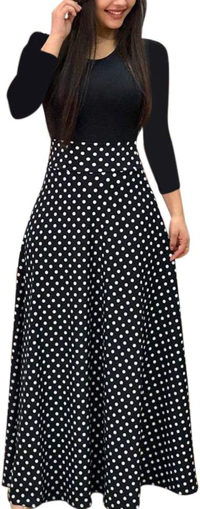 Long Maxi Dress for Women Floral Boho Print Casual Ladies Dress