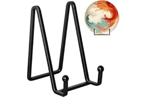 Kruodop 4 Pack 6" Metal Square Frame Easel Stands - Multi-Use Tabletop Display for Plates, Photos, Art, Books, Signs | Durable Mini Easels for Home Decor, Office, Studio & Vinyl Records