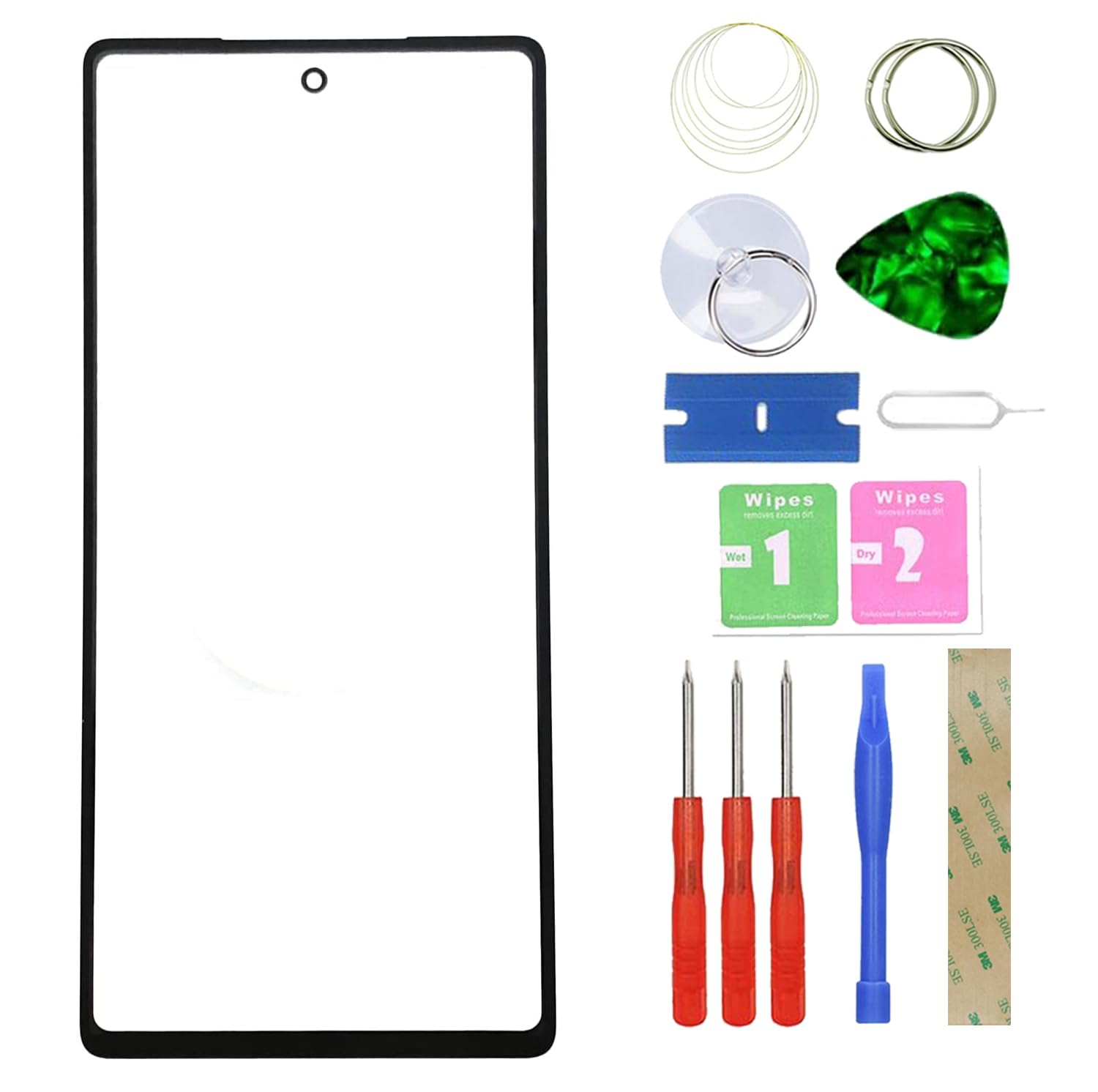 MovTEK Screen Replacement Front Glass +OCA compatible with Google Pixel 6 GB7N6 G9S9B16 (No Touch and LCD Display) with Repair Kit -6.4"