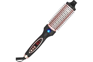Hywestger Curling Iron Thermal Brush 1.5 Inch Global Voltage Travel-Friendly with Digital Display Temperature Ceramic Tourmal