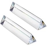 QFkris 2 Pack 6inch K9 Crystal Optical Glass Triangular Prism | Clear Triple Prism for Photography Effects Physics Teaching Light Spectrum Optics Kits,Clear