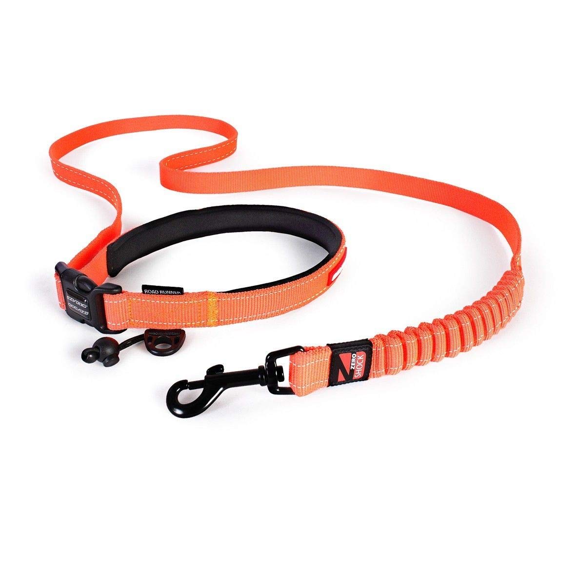 EzyDog Road Runner Lead - Comfortable Padded Handle, Reflective Thread, 1.8M Lead (Orange) for Small, Medium & Large Dogs