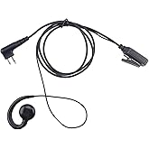 KS K-STORM CLS1110 Walkie Talkie Earpiece Headset Compatible with Motorola Radio CP200, RDM2070D, CLS1413, HKLN4604, PU Material, Black