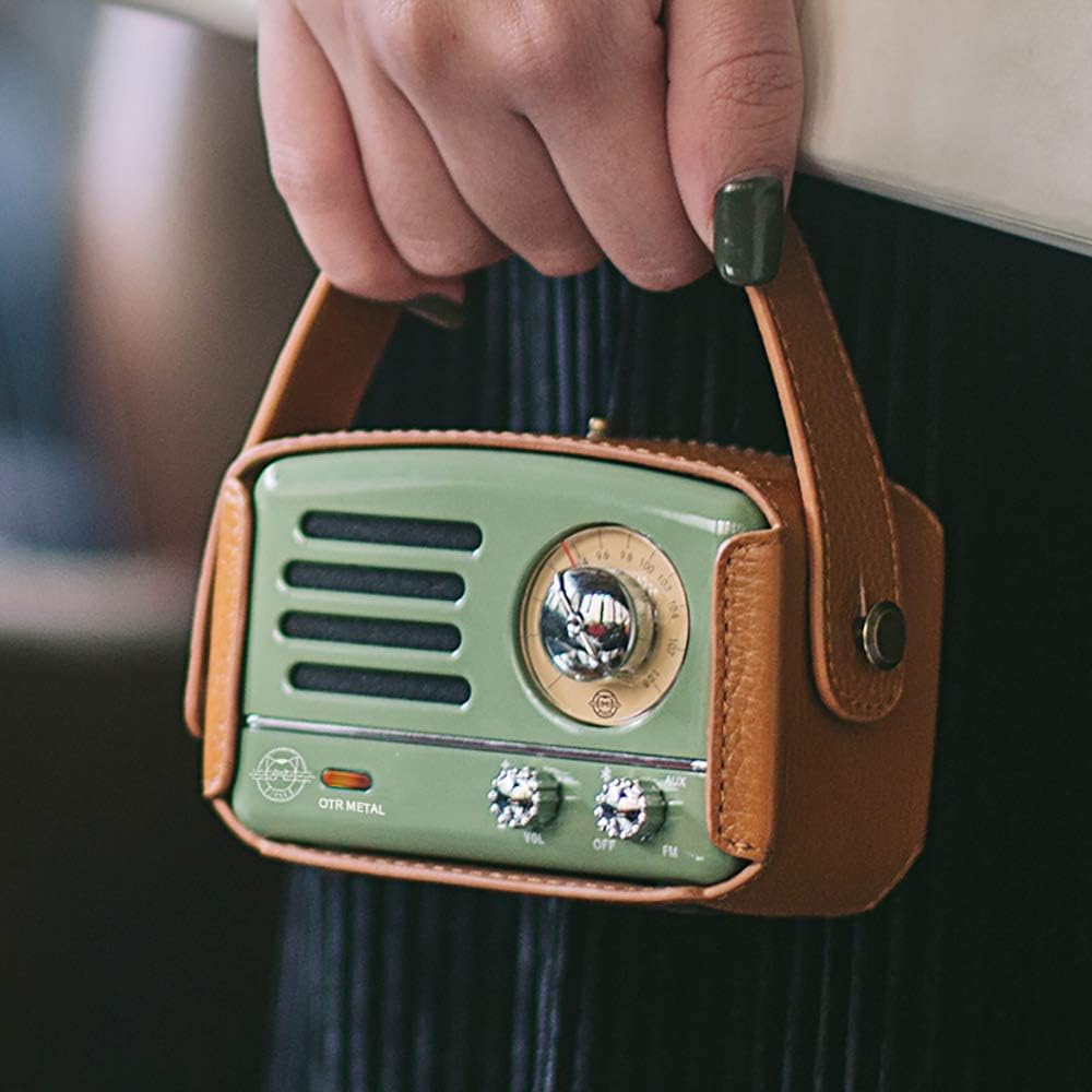 Retro Bluetooth Speaker, MUZEN OTR Metal Vintage FM Radio, Portable Wireless Loud Volume Speaker, Small for Family Friend Birthday Holiday Outdoor Home Décor Camping Car - Mint Green: Home Audio & Theater
