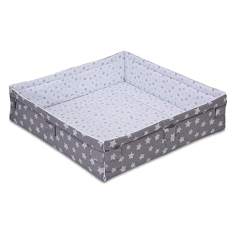 FabiMax Laufgittereinlage 100x100 cm, Sterne weiß/grau