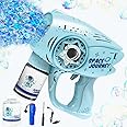 VERSDITAS Automatic Gatlin Bubble Gun，Rocket Launcher Bubble Machine Gun，Thousands of Bubbles Per Minute, Suitable for Kids, Adults, Party Favors for Girl Boy (TK-Blue)